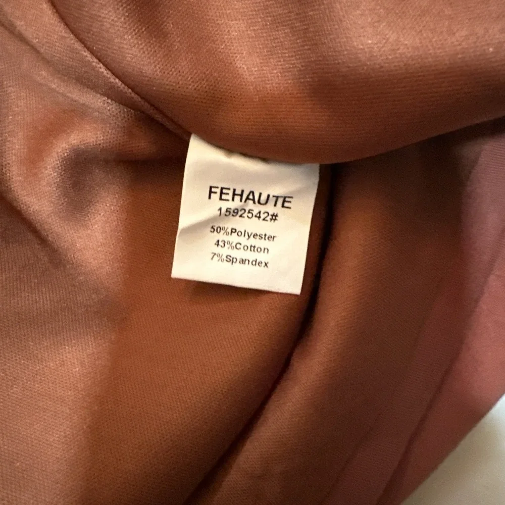 Fehaute Women's Sleeveless Draped Front Detail AssymetriicMidi Dress Rust Sz 12 - Picture 11 of 11